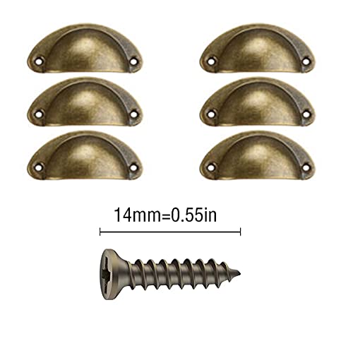 GYJGUMK 12 peças puxadores de metal bronze 50 x 20 mm puxadores de porta vintage puxadores de armári