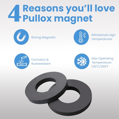 Pullox Single Piece (72 x 32 x 13 mm) Ceramic Ferrite Ring for Project Magnet, Ring Shaped Magnet, single pcs Speaker Magnets