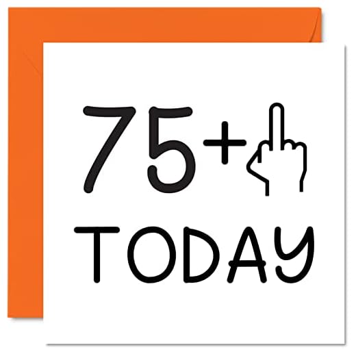 Tarjeta 76 cumpleaños divertida mujer, dedo medio, tarjetas cumpleaños groseras hombres, tarjetas felicitación cumpleaños 145 mm x 145 mm, tarjetas broma mamá, papá, abuelo, niñera, tía tío