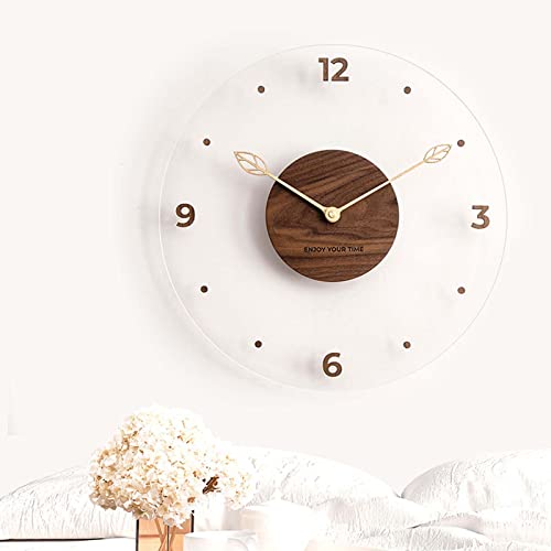HZYDD Reloj de Pared Redondo de acrílico de 12 Pulgadas, Reloj de Pared Grande de Cuarzo para Interior/Exterior/Reloj de Pared para Sala de Estar |Reloj de Cocina Reloj al Aire Cover