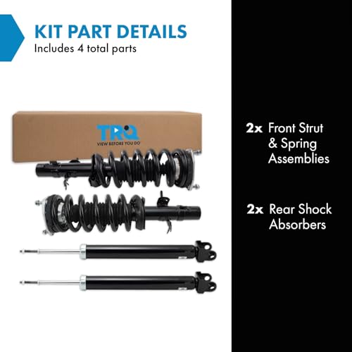 Image of TRQ Front and Rear Complete Strut Assembly & Shock Absorber Kit Complete Strut & Coil Spring Assembly Compatible with 2009-2013 INFINITI G37 2014-2015 Q60
