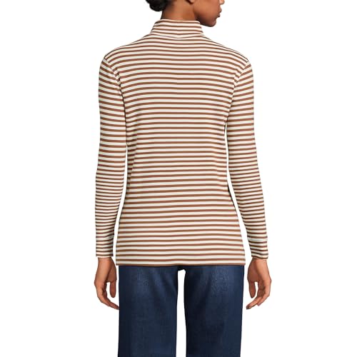 Image of Lands' End Women's Relaxed Cotton Long Sleeve Mock Turtleneck Shirt