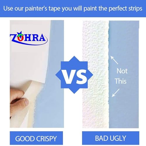 Image of ZOHRA Masking Tape - 20 Meters in Length 24mm / 1 inch Width - 2 Rolls Per Pack - Easy Tear Tape, Best for Carpenter, Labelling, Painting and leaves no residue after a peel. (4)