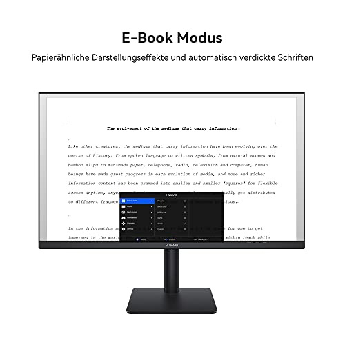 HUAWEI Mateview SE 23,8 Zoll Monitor, FHD FullView Display 1920x1080, 75hz, DCI-P3, HDR-Farben, SGS geringe visuelle Ermüdung, E-Book Modus, DP, HDMI, Schwarz, HDMI Kabel in box, Deutsche Version – Bild 6