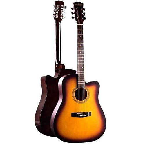 41 pulgadas guitarra color madera fullba principiante cara sola guitarra macho y hembra estudiante piano (café)