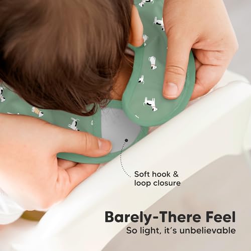 KeaBabies 3-Pack Waterproof Baby Bibs for Eating and Silicone Baby Food Freezer Tray with Clip-on Lid - Lightweight Infant Bibs with Food Catcher - Toddler Silicone Freezer Molds, Food Grade4