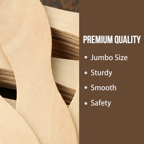 WISYOK 8 inch Craft Sticks, 120 Pcs, Wood Wavy Sticks, Fan Handles, Large Popsicle sticks for Crafts