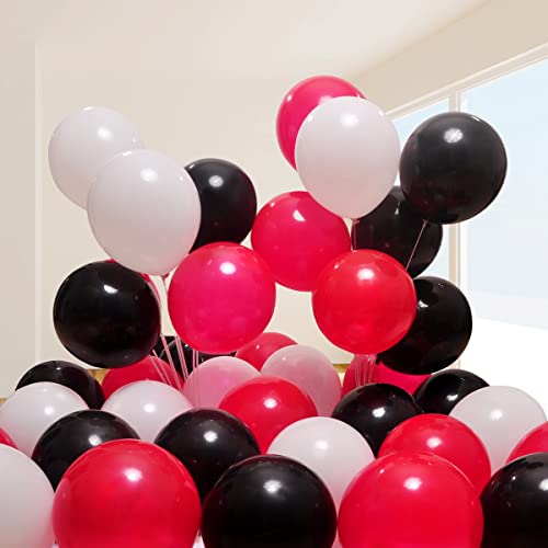 Image of 300 Pack Red Black White Balloons 100 of each of the 3 colors 12 inch Red White Black Latex Party Balloon Bulk for Various Party Events Decorations