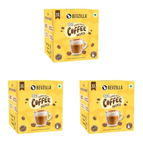 Image of Bevzilla 3 in 1 Coffee Premix | Zero Added Sugar | Instant Coffee Premix | Rich Taste Without Sugar | Daily Coffee Premix (Pack of 36)