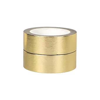 AxeWoodz 2 Rolls Gold Foil Washi Tape Set Decorative Tape Art Paper Masking Tapes Adhesive Washi Tape for Gift Wrapping DIY Craft Scrapbook