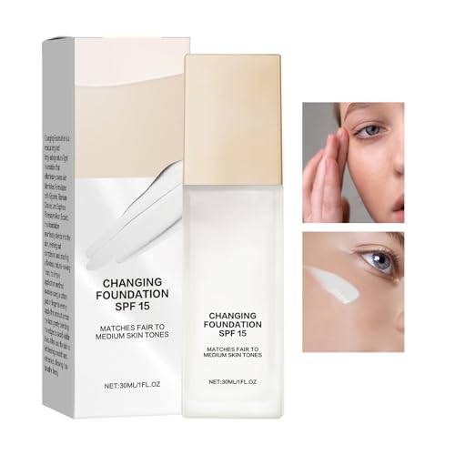 Base de maquillaje a juego - Prebase de cobertura total de 30 ml | Maquillaje líquido corrector de | Corrector hidratante ligero para mujeres y niñas, todo tipo de piel, acabado con brillo natura