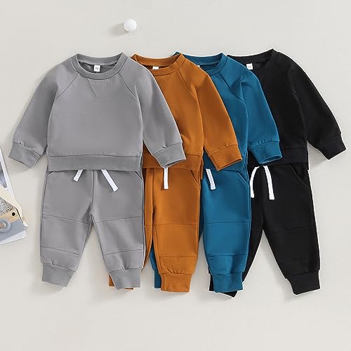 Toddler Baby Boy Sweatsuits Fall Winter Clothes Set Long Sleeve Tracksuits Crewneck Sweatshirts & Pants Outfit2