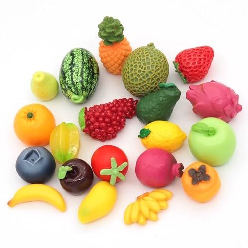 WOSHIMT 20PCS Super-Mini Decor Resin Fruit Set – Ultra-Tiny Realistic