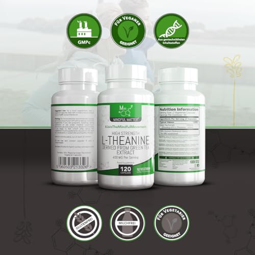 Grüner Tee Kapseln mit L-Theanin von Mindful Matter 120 Kapseln