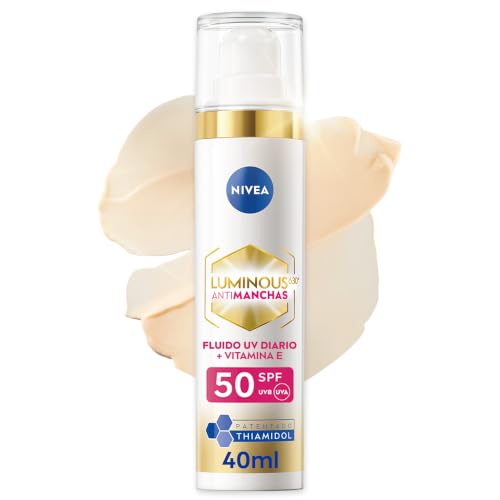 NIVEA Luminous 630 Crema de día antimanchas SPF 50, 40 ml | Crema facial diaria con ácido hialurónico y thiamidol, unifica el tono de la piel, reduce y previene las manchas oscuras