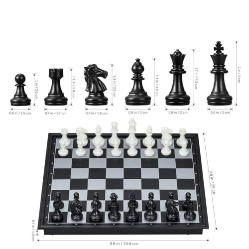 Image of ToyTastic Magnetic Educational Chess Board Set with Folding Chess Board 2 Plyaers Travel Toys for Kids and Adults (10 Inch)