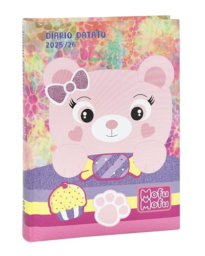 Mofu Mofu - Diario Scuola 2025-2026, Agenda Giornaliera 12 Mesi Per Bambini E Ragazzi, Con Copertina Rigida, 352 Pagine Colorate Con Attività E Giochi