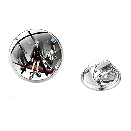 Soul Eater MAKA Brooch Stainless Steel Pin Anime Figures Glass Cabochon Cosplay Badges Backpack Clothes Decoration Boy Girl Gift, Metal