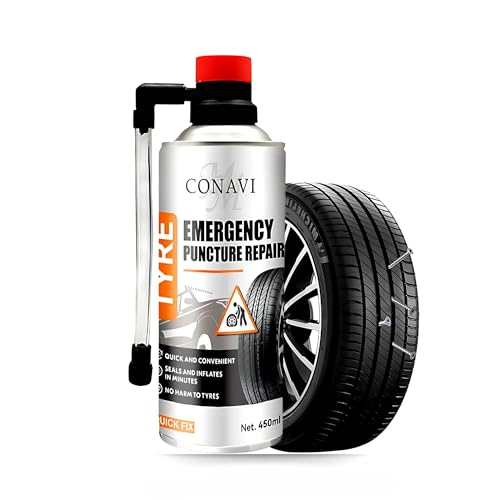 Conavi Emergency Tyre Repair Foam – Instant Puncture Sealant Spray for Car, Bike, Motorbike & Scooter | Quick Fix for Flat Tyres | No Tools Needed | 450ml