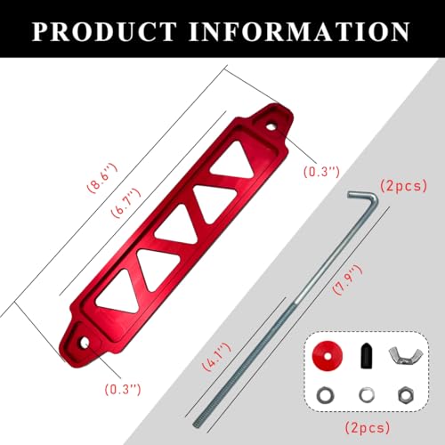 image for Ohleats Car Battery Mounting Bracket, Aluminum Alloy Battery Tie Down 