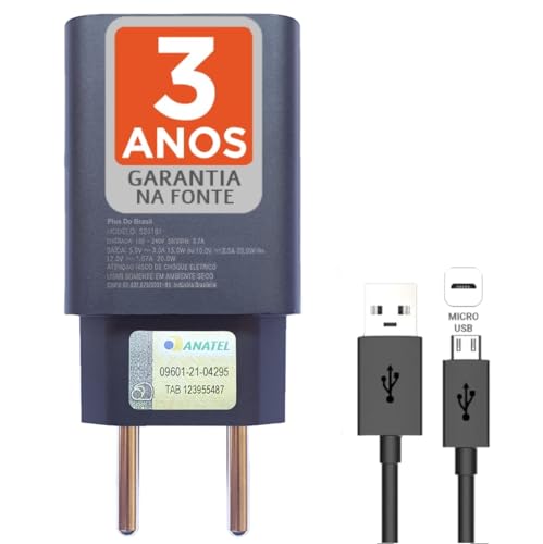 Carregador Plus Compatível Com Samsung Tablet Galaxy Tab 4 Sm-t530