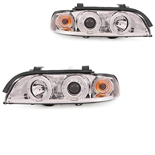 Scheinwerfer Set 5er E39 Bj. 1995-08/2000 klarglas/chrom Angel Eyes