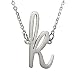 Huan Xun Womens Script Initial Name Pendant Necklace Letter K Necklace Initial Silver Color