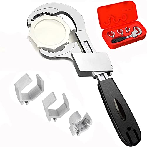 ZMURED Tap Wrench Universal Adjustable Double Ended Wrench Set?Locking Adjustable Wrench for Plumbers, Faucet and Sink Wrench Installation Hand Tools