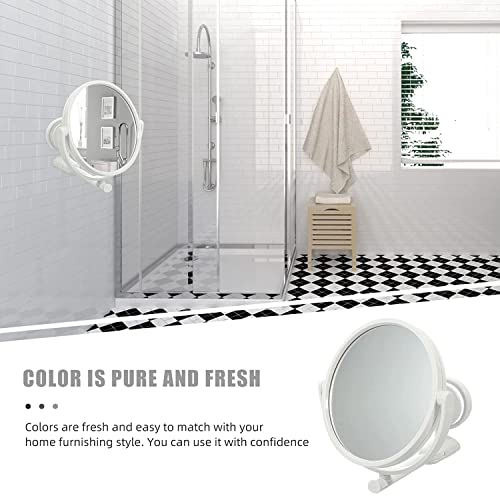 Image of Azelf Wall Mounted Folding Round Makeup Mirror | 360 Rotating Beauty Mirror with Adjustable Arm | Hole-Free Suction Cup Installation | 17.5cm Diameter | Dressing Mirror for Bathroom Vanity