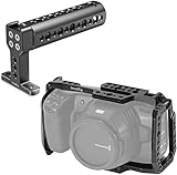 Befestigungspunkte: Dieser Käfig verfügt über mehrere Befestigungspunkte, z. B. 1/4 ”und 3/8” Gewindelöcher, Nato rail, cold shoe und 3/8 ”Positionierungslöcher für den ARRI-Standard. Hier können Sie weiteres Zubehör wie ein Mikrofon anbringen oder SmallRig Magic Arm 2070 usw.