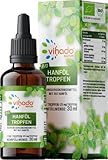 Vihado Natur Bio Hanföl Keto Tropfen aus Cannabis Sativa Hanfsamenöl hochdosiert - Omega 3 Öl vegan - 100% rein und kaltgepresst, 30 ml (1100 Tropfen)