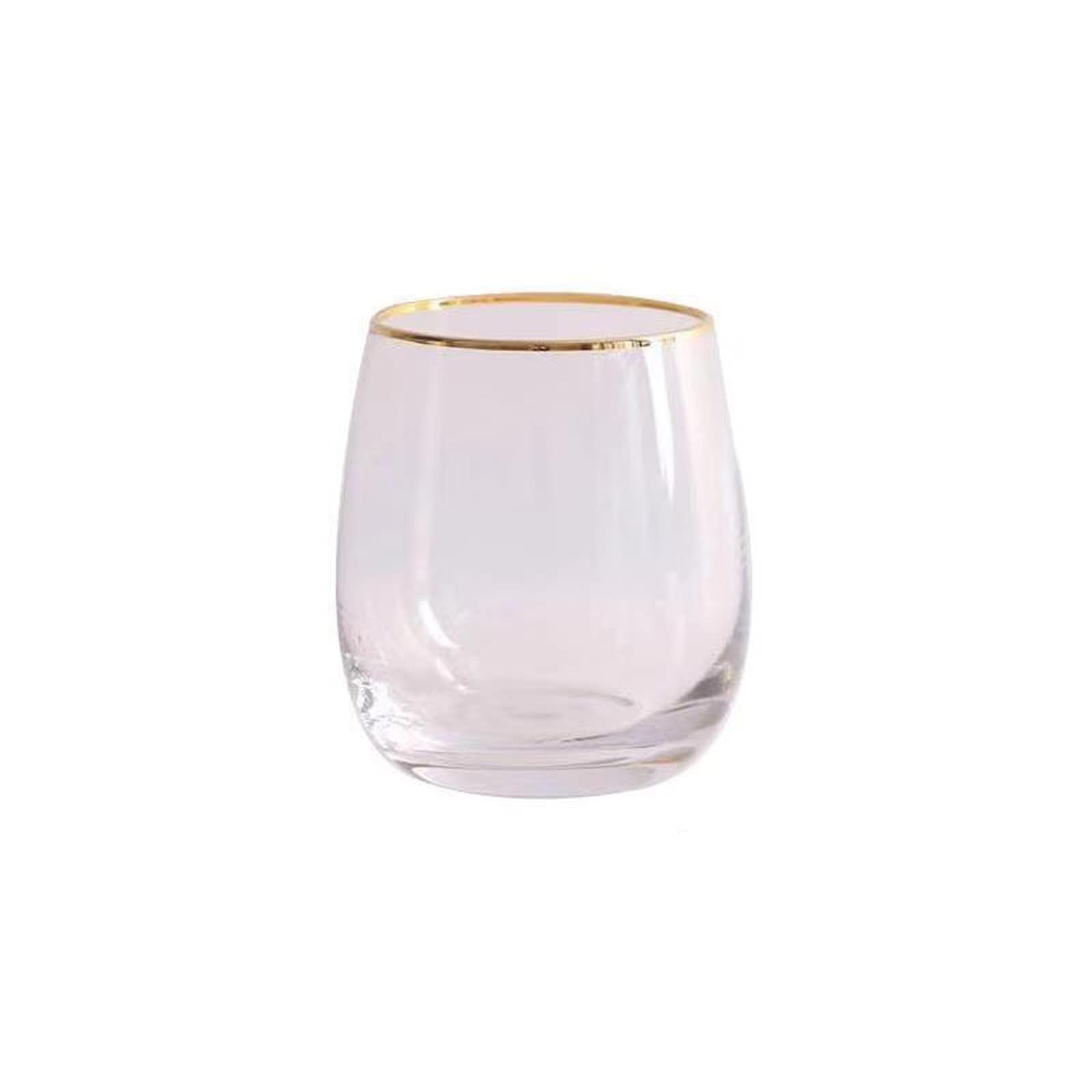 TYUHDUYUR Glass Cups Glass Tumblers Household Drinking Glasses Clear Juice Wine Cups Wine Glass with Gold Rim Crystal
