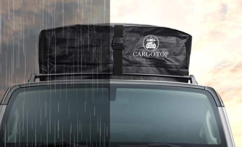 CARTOP Cargo Bag, Waterproof Cargo Bag Easy to Install Soft Rooftop Luggage Carriers Works with or Without Roof Rack (15 Cubic feet) (Black) - Thumbnail 2