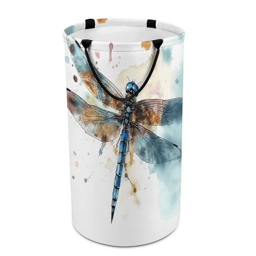 Panier à linge grand format imperméable au design libellule soigné et durable