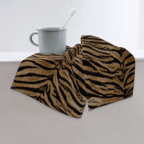 Perinsto Tiger Texture Print Hand Towel Animal Skin Pattern Decorative Fingertip Towels Multipurpose For Bathroom Kitchen Gym And Spa thumb #2