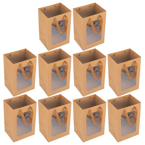 Paquet présent kraft avec fenêtre transparente grand format pour fête