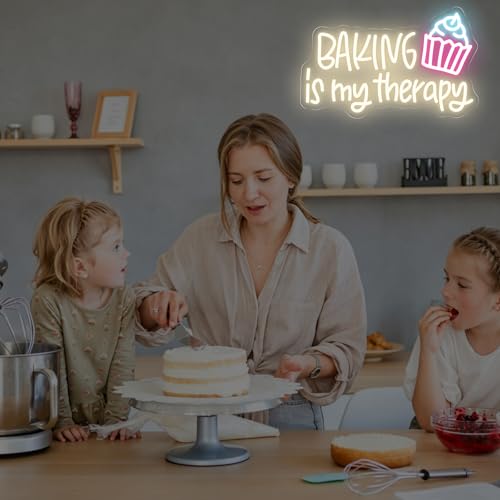 Image of Baking Is My Therapy Neon Sign Bakery Shop House LED Light