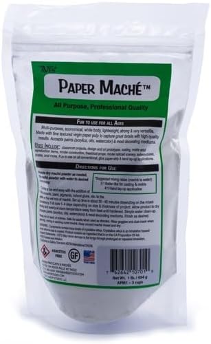 AVES Paper Mache - Industrial-Strength Paper Mache Paste & Paper Clay, Paper Mache for Customization, Restorations, Bond, Seal, & Shape with Ease Paper Mache (1 lb.)