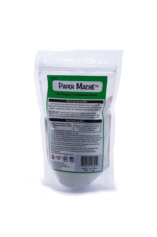 AVES Paper Mache - Industrial-Strength Paper Mache Paste & Paper Clay, Paper Mache for Customization, Restorations, Bond, Seal, & Shape with Ease Paper Mache (1 lb.)