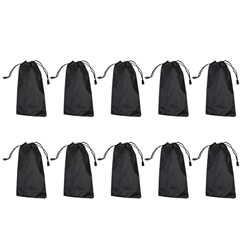 LOGOFUN 10PCS Waterproof Sunglasses Storage Pouches Portable Eyeglass Holder Case for Travel Outdoor Sports Supplies - Black