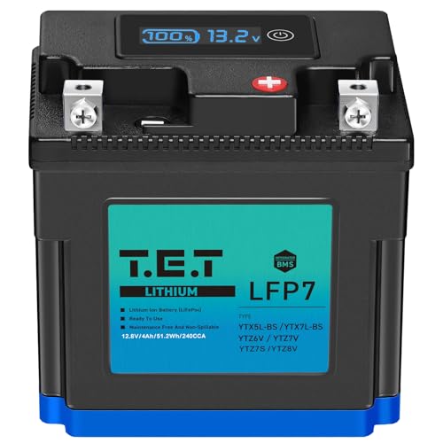 Amazon | T.E.T LFP7L 超軽量 バイク バッテリー リチウムイオン YTX7L