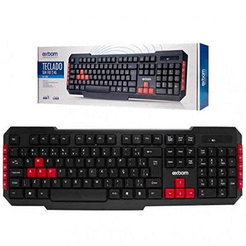 Teclado USB Wireless 2.4G ABNT2 Exbom BK-S380