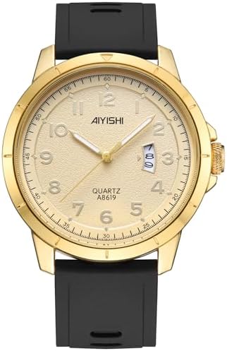 GEDIYAR Mens Quartz Analog Wrist Watch with Stainless Steel Band Metal Big Large Face for Men Calendar Date Waterproof Watches Business Dress