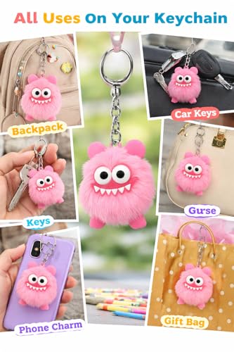 Image of LABUU Random Surprise Cartoon Designer Vinyl Figure with Soft Fluffy Pom Pom - Cute Kawaii Art Toy for Desk Decoration, Handbag Charm & Birthday Gift