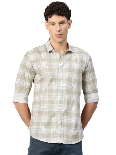 Image of Majestic Man Comfort Slim Fit Pure Cotton Checked Casual Shirt