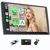 Haudio 9' HD Touchscreen Wireless Carplay Screen for Car with Apple carplay and Android auto, Double Din, GPS, WiFi, BT5.1, 8-core Processor, Voice Control, Backup Camera, Audio Outputs (4+64G)