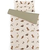 Susurration 100% Baumwolle Musselin Kinderbettwäsche 100x135 Kissenbezug 40x60 cm aus Leicht und Komfortabel Bettwäsche Set für Baby Kinder(Olive)