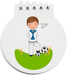 Libretas Infantiles Primera Comunión, niño Marinero con balón de fútbol. Detalle para dar como regalo a los invitados a la primera Comunión. (25 libretas)