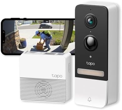 Tapo 2K 5MP Smart Wireless Security Video Doorbell, Battery-power...