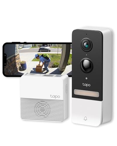 Tapo 2K 5MP Smart Wireless Security Video Doorbell, Battery-power...